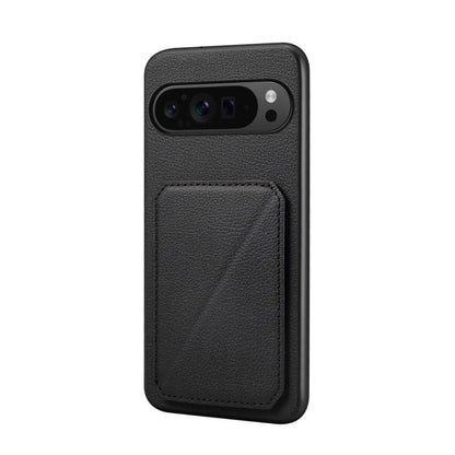 For Google Pixel 10 Pro / 10 D04 Calf Texture Dual Card Slot Holder Phone Case(Black) - Google Cases by buy2fix | Online Shopping UK | buy2fix