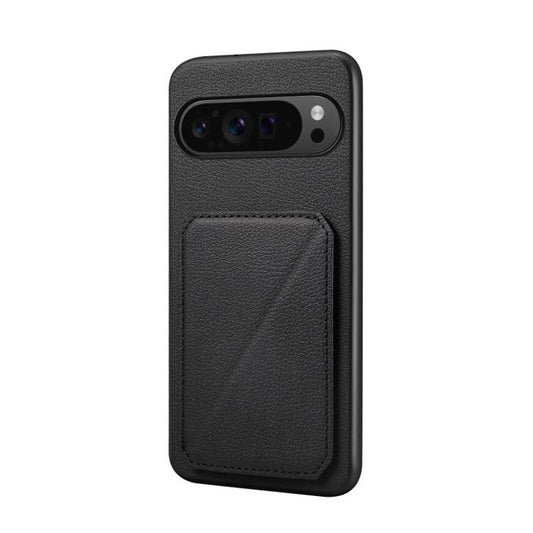 For Google Pixel 10 Pro / 10 D04 Calf Texture Dual Card Slot Holder Phone Case(Black) - Google Cases by buy2fix | Online Shopping UK | buy2fix