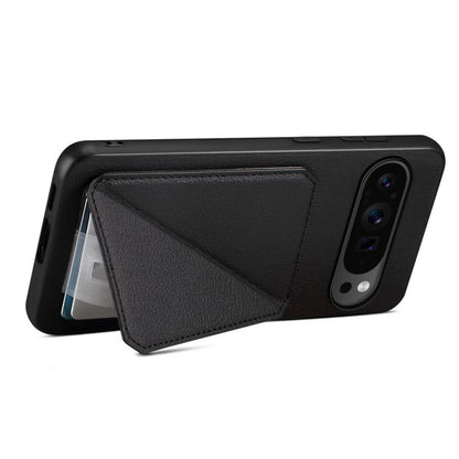 For Google Pixel 10 Pro / 10 D04 Calf Texture Dual Card Slot Holder Phone Case(Black) - Google Cases by buy2fix | Online Shopping UK | buy2fix