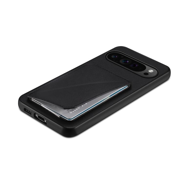 For Google Pixel 10 Pro / 10 D04 Calf Texture Dual Card Slot Holder Phone Case(Black) - Google Cases by buy2fix | Online Shopping UK | buy2fix