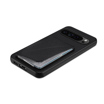 For Google Pixel 10 Pro / 10 D04 Calf Texture Dual Card Slot Holder Phone Case(Black) - Google Cases by buy2fix | Online Shopping UK | buy2fix