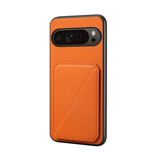 For Google Pixel 10 Pro / 10 D04 Calf Texture Dual Card Slot Holder Phone Case(Orange) - Google Cases by buy2fix | Online Shopping UK | buy2fix