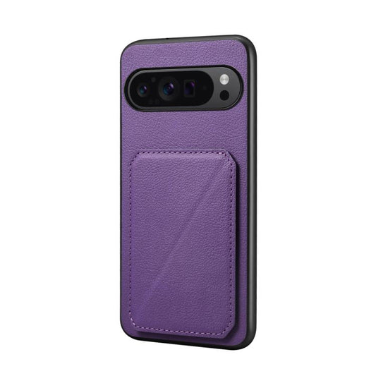 For Google Pixel 10 Pro / 10 D04 Calf Texture Dual Card Slot Holder Phone Case(Purple) - Google Cases by buy2fix | Online Shopping UK | buy2fix