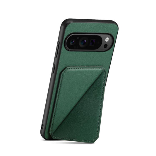 For Google Pixel 10 Pro / 10 D04 Calf Texture Dual Card Slot Holder Phone Case(Green) - Google Cases by buy2fix | Online Shopping UK | buy2fix