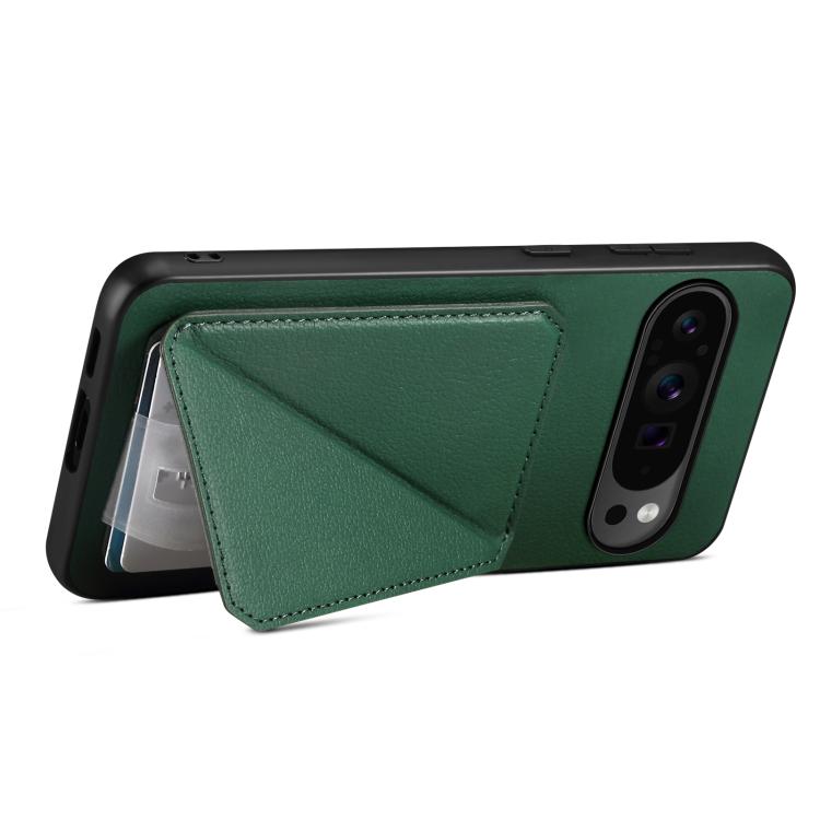 For Google Pixel 10 Pro / 10 D04 Calf Texture Dual Card Slot Holder Phone Case(Green) - Google Cases by buy2fix | Online Shopping UK | buy2fix