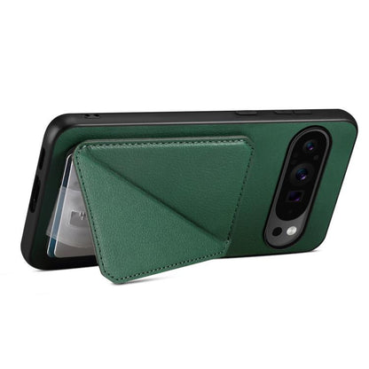 For Google Pixel 10 Pro / 10 D04 Calf Texture Dual Card Slot Holder Phone Case(Green) - Google Cases by buy2fix | Online Shopping UK | buy2fix