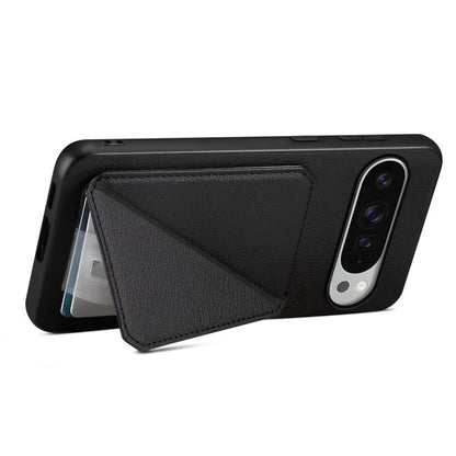 For Google Pixel 10 Pro XL D04 Calf Texture Dual Card Slot Holder Phone Case(Black) - Google Cases by buy2fix | Online Shopping UK | buy2fix