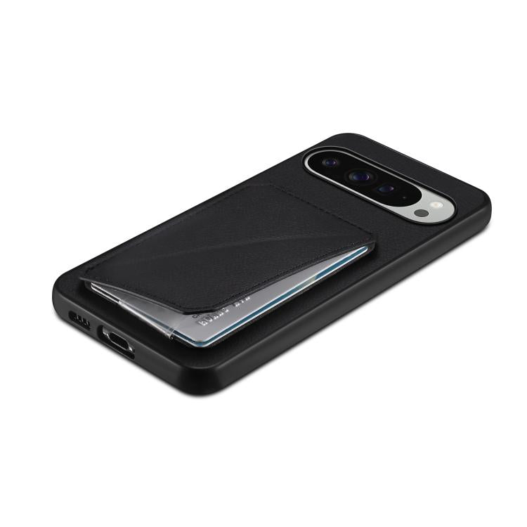 For Google Pixel 10 Pro XL D04 Calf Texture Dual Card Slot Holder Phone Case(Black) - Google Cases by buy2fix | Online Shopping UK | buy2fix