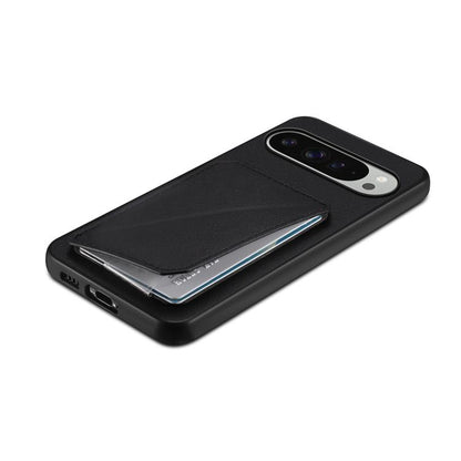 For Google Pixel 10 Pro XL D04 Calf Texture Dual Card Slot Holder Phone Case(Black) - Google Cases by buy2fix | Online Shopping UK | buy2fix