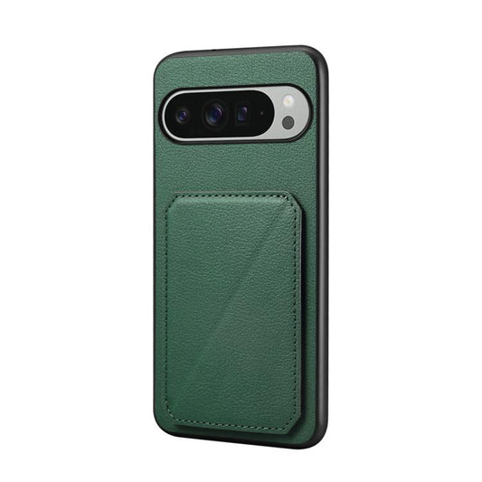 For Google Pixel 10 Pro XL D04 Calf Texture Dual Card Slot Holder Phone Case(Green) - Google Cases by buy2fix | Online Shopping UK | buy2fix