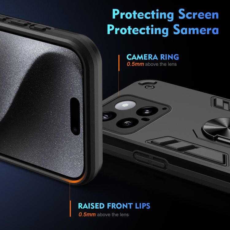 For Xiaomi 14 Shockproof Metal Ring Holder Phone Case(Black) - Xiaomi Cases by buy2fix | Online Shopping UK | buy2fix