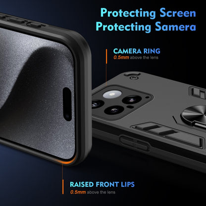 For Xiaomi 14 Shockproof Metal Ring Holder Phone Case(Black) - Xiaomi Cases by buy2fix | Online Shopping UK | buy2fix