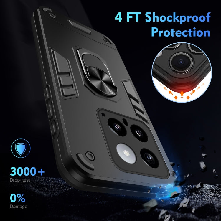For Xiaomi 14 Shockproof Metal Ring Holder Phone Case(Black) - Xiaomi Cases by buy2fix | Online Shopping UK | buy2fix