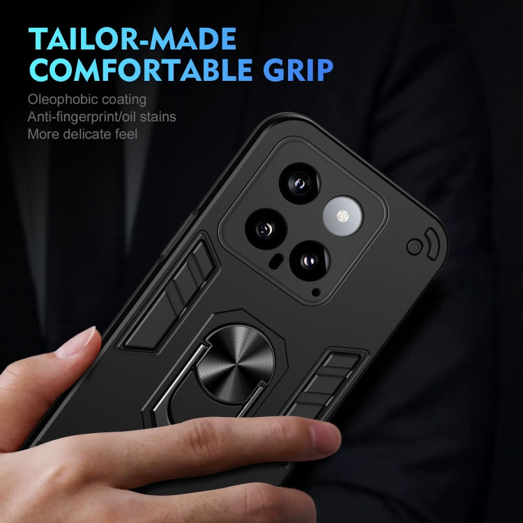 For Xiaomi 14 Shockproof Metal Ring Holder Phone Case(Black) - Xiaomi Cases by buy2fix | Online Shopping UK | buy2fix