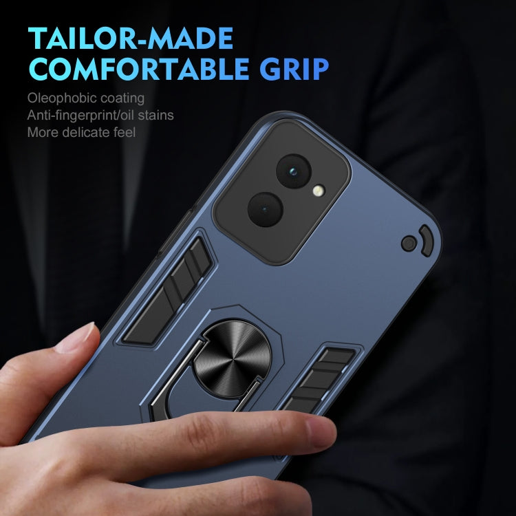 For Motorola Moto G Power 2024 Shockproof Metal Ring Holder Phone Case(Blue) by buy2fix