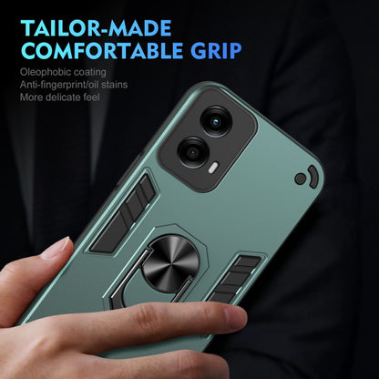 For Motorola Moto G Stylus 5G 2024 Shockproof Metal Ring Holder Phone Case(Green) by buy2fix