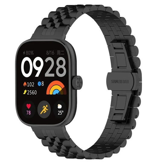 For Xiaomi Smart Band 10 Pro / 9 Pro Five-bead Butterfly Buckle Metal Watch Band(Black)