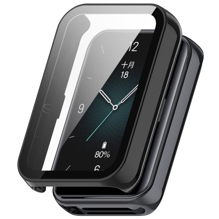 For Honor Band 9 PC + Tempered Film Integrated Watch Protective Case(Black) by buy2fix