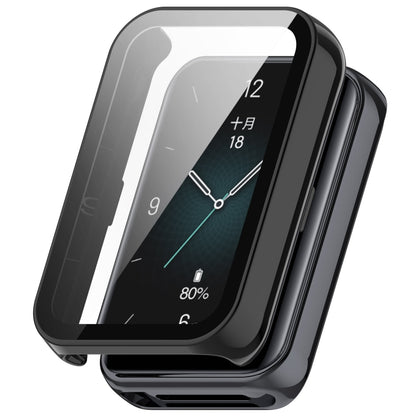 For Honor Band 9 PC + Tempered Film Integrated Watch Protective Case(Black) by buy2fix