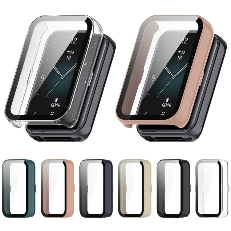 For Honor Band 9 PC + Tempered Film Integrated Watch Protective Case(Black) by buy2fix