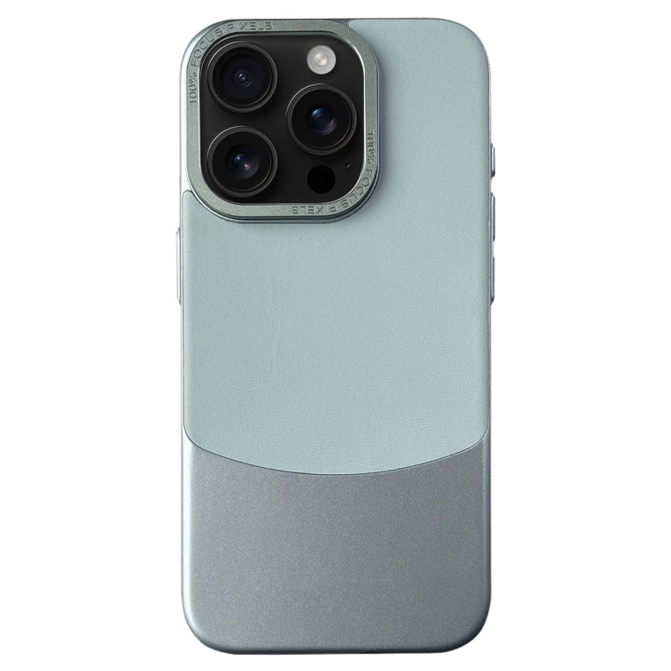 For iPhone 16 Pro Max Napa Texture PC + Leather Phone Case(Cyan) by buy2fix