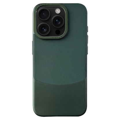 For iPhone 16 Pro Max Napa Texture PC + Leather Phone Case(Dark Green) by buy2fix