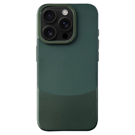 For iPhone 16 Pro Max Napa Texture PC + Leather Phone Case(Dark Green) by buy2fix