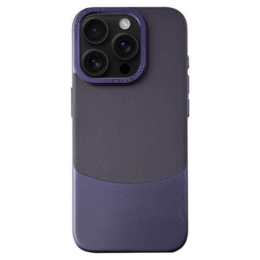 For iPhone 16 Pro Max Napa Texture PC + Leather Phone Case(Dark Purple) by buy2fix