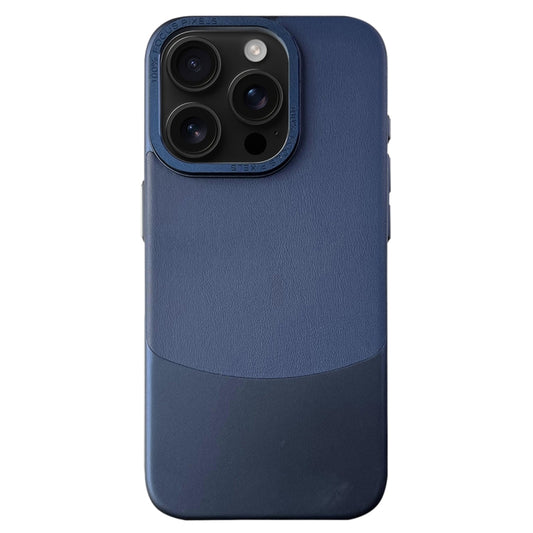 For iPhone 16 Pro Max Napa Texture PC + Leather Phone Case(Royal Blue) by buy2fix