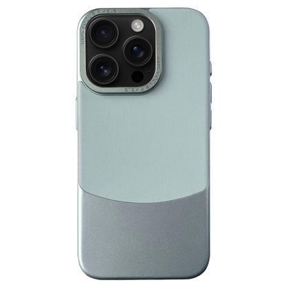 For iPhone 16 Pro Napa Texture PC + Leather Phone Case(Cyan) by buy2fix