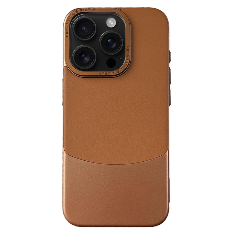 For iPhone 16 Pro Napa Texture PC + Leather Phone Case(Brown) by buy2fix