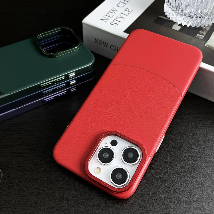 For iPhone 16 Pro Napa Texture PC + Leather Phone Case(Dark Green) by buy2fix