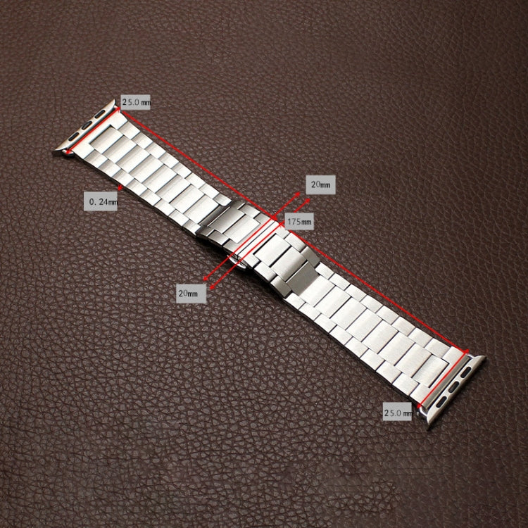 For Apple Watch SE 2023 44mm Three-bead Butterfly Buckle Metal Watch Band(Black) by buy2fix