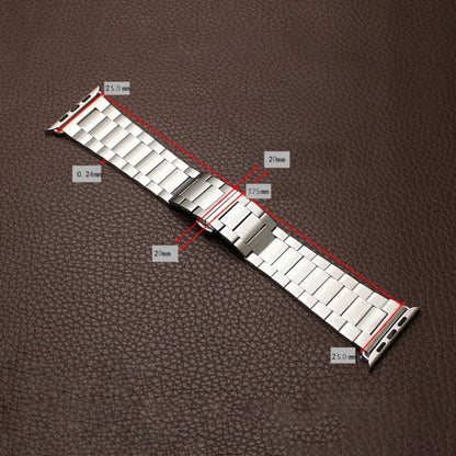 For Apple Watch SE 2023 44mm Three-bead Butterfly Buckle Metal Watch Band(Black) by buy2fix