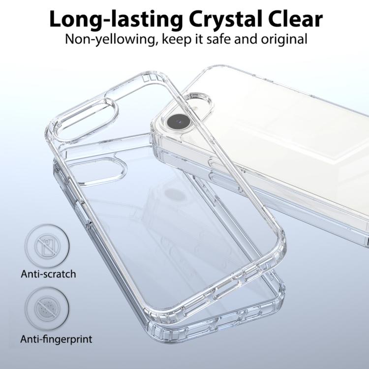 For iPhone 16e Scratchproof Acrylic TPU Phone Case(Transparent) by buy2fix