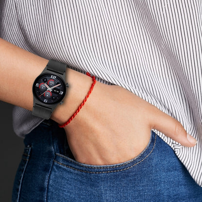 For Honor Watch GS 4 Striped Stainless Steel Buckle Silicone Watch Band(White) by buy2fix