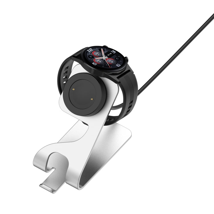 For Honor Watch 5 Portable Aluminum Alloy Magnetic Charger Holder with Chip Protection(Silver) by buy2fix