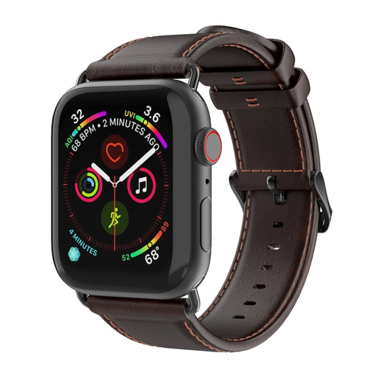 For Apple Watch Ultra 49mm DUX DUCIS Business Genuine Leather Watch Strap(Coffee) by DUX DUCIS