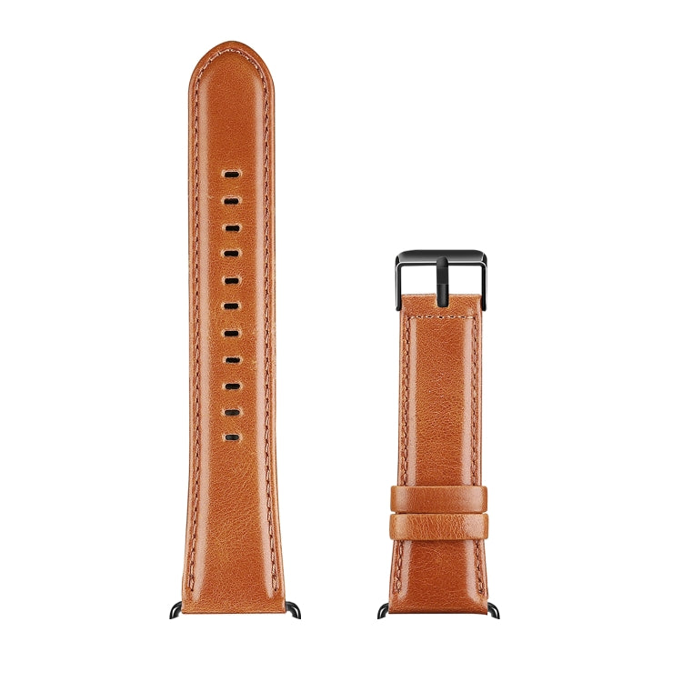 For Apple Watch Series 7 41mm DUX DUCIS Business Genuine Leather Watch Strap(Khaki) by DUX DUCIS