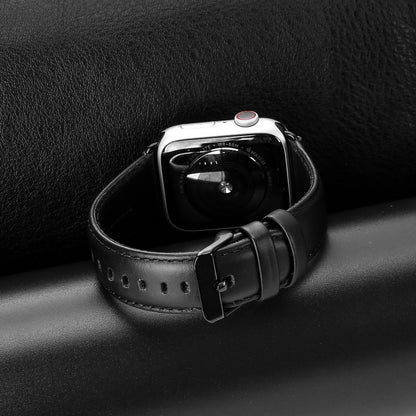 For Apple Watch Series 3 38mm DUX DUCIS Business Genuine Leather Watch Strap(Black) by DUX DUCIS
