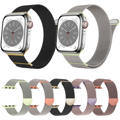 For Apple Watch SE 2023 44mm Two Color Milanese Loop Magnetic Watch Band(Pink Orange) by buy2fix