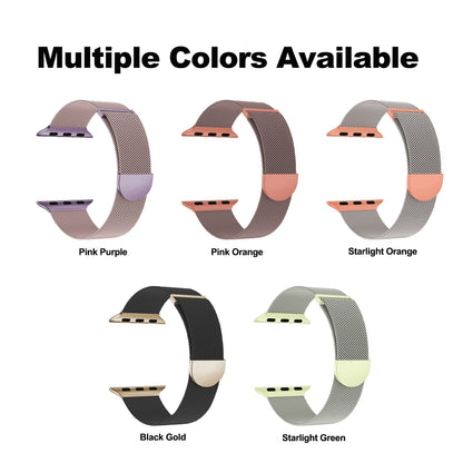 For Apple Watch SE 2023 44mm Two Color Milanese Loop Magnetic Watch Band(Pink Orange) by buy2fix