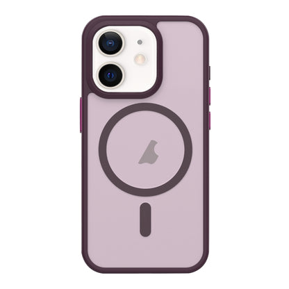 For iPhone 12 Metal Button Skin Feel Matte MagSafe Shockproof Phone Case(Red) by buy2fix