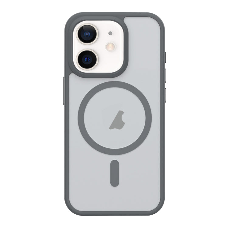 For iPhone 11 Metal Button Skin Feel Matte MagSafe Shockproof Phone Case(Grey) by buy2fix