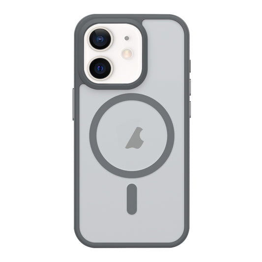 For iPhone 11 Metal Button Skin Feel Matte MagSafe Shockproof Phone Case(Grey) by buy2fix