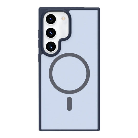 For Samsung Galaxy S23 5G Metal Button Skin Feel Matte MagSafe Shockproof Phone Case(Dark Blue)