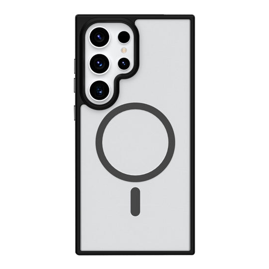 For Samsung Galaxy S24 Ultra 5G Metal Button Skin Feel Matte MagSafe Shockproof Phone Case(Black)