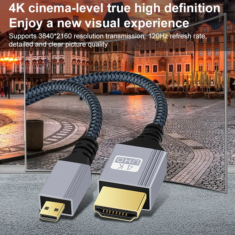 HDTV to Micro HDTV 4K 120Hz Computer Digital Camera HD Video Adapter Cable, Length:1.5m by buy2fix