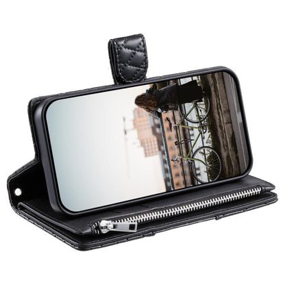 For Google Pixel 10 Pro XL Glitter Lattice Zipper Wallet Leather Phone Case(Black) - Google Cases by buy2fix | Online Shopping UK | buy2fix