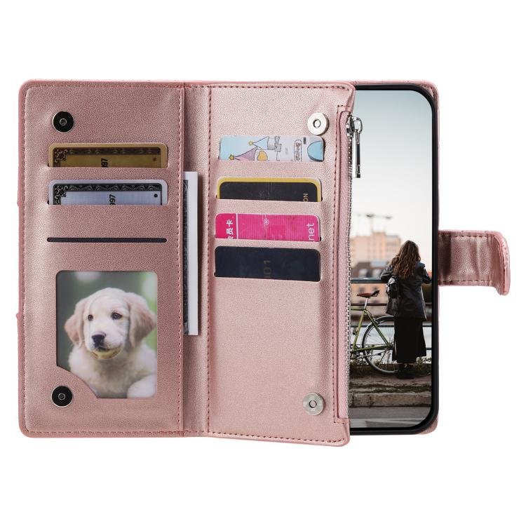 For Google Pixel 10 Pro XL Glitter Lattice Zipper Wallet Leather Phone Case(Rose Gold) - Google Cases by buy2fix | Online Shopping UK | buy2fix